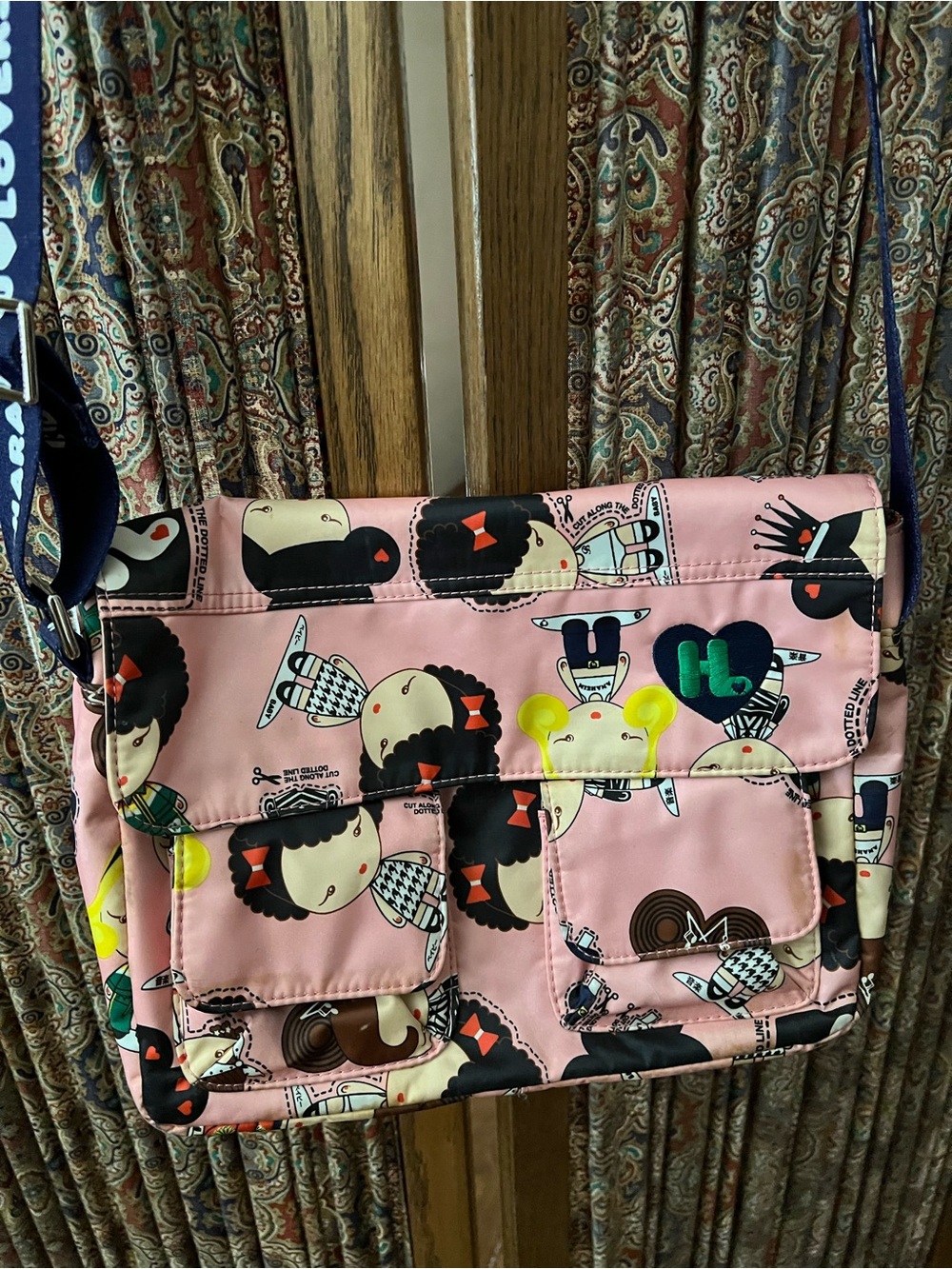 Harajuku Lovers Pink Character Patchwork Crossbody Bag